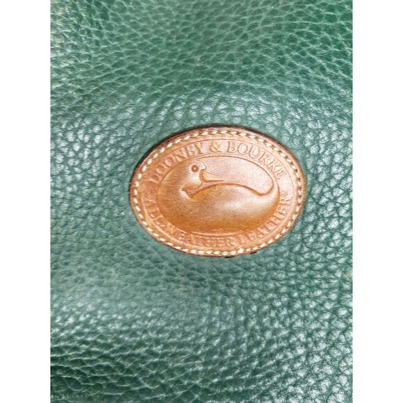 Vintage Dooney & Bourke Green & Tan Leather Bucket Purse - Picture 4 of 10